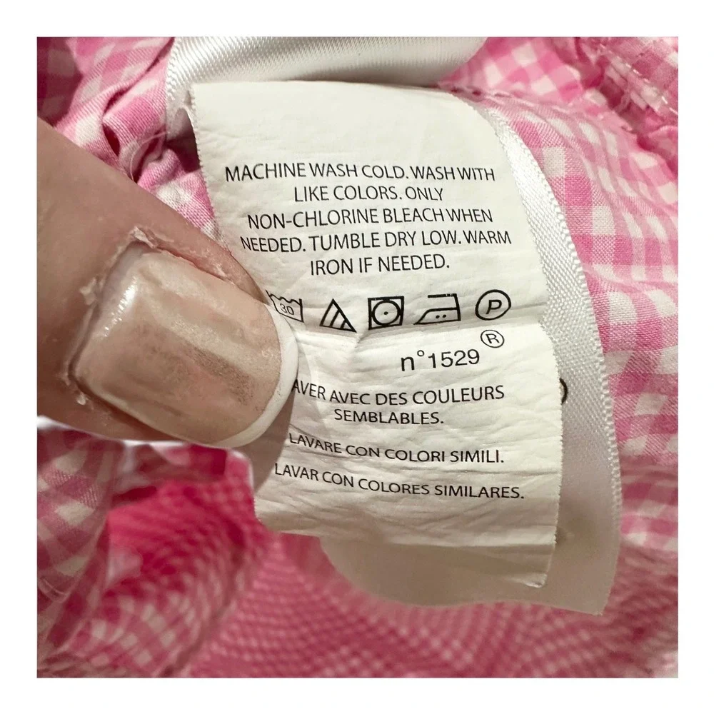 Ralph Lauren Boys Pink Gingham Short Sleeve Button Down Shirt Size 6 Cotton